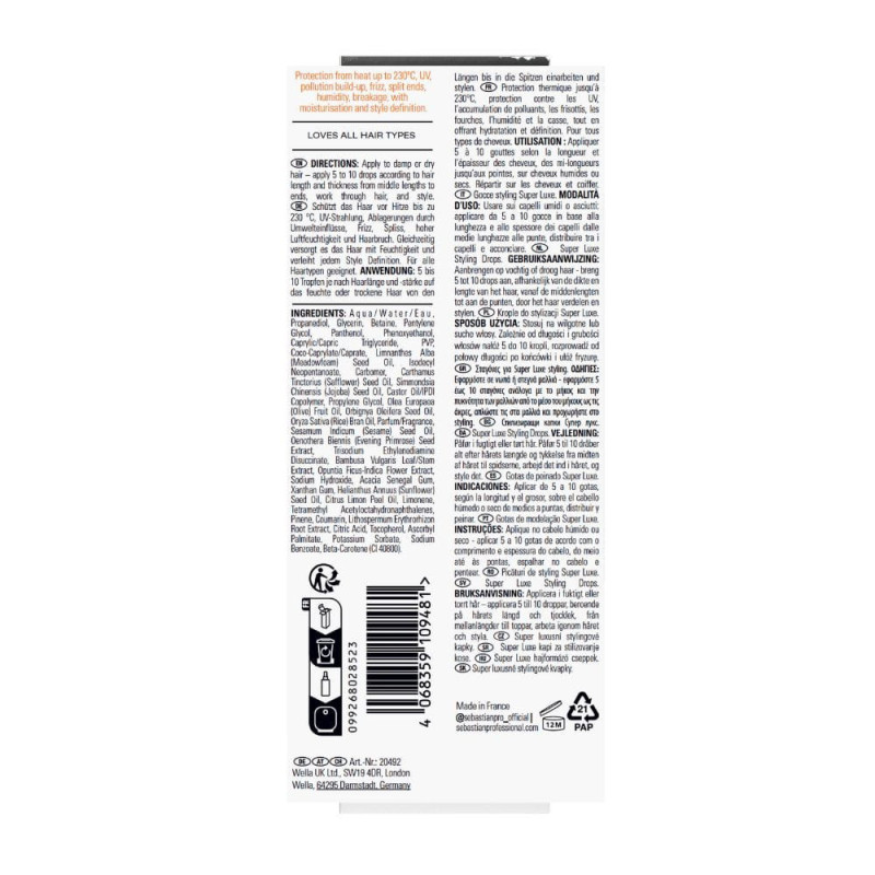 Super Luxe Styling Drops - Sebastian Potion 9 - Keshop.com