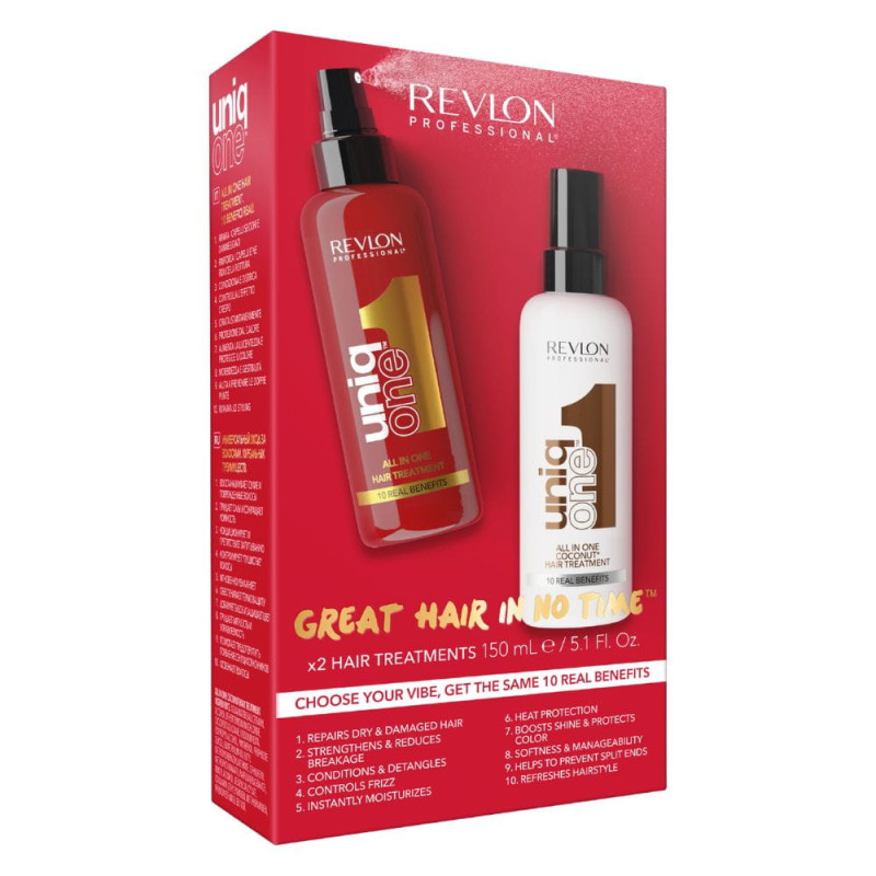 Pack Uniq One 150 ml x2 – Tratamiento sin aclarado con 10 beneficios para cabello suave y brillante