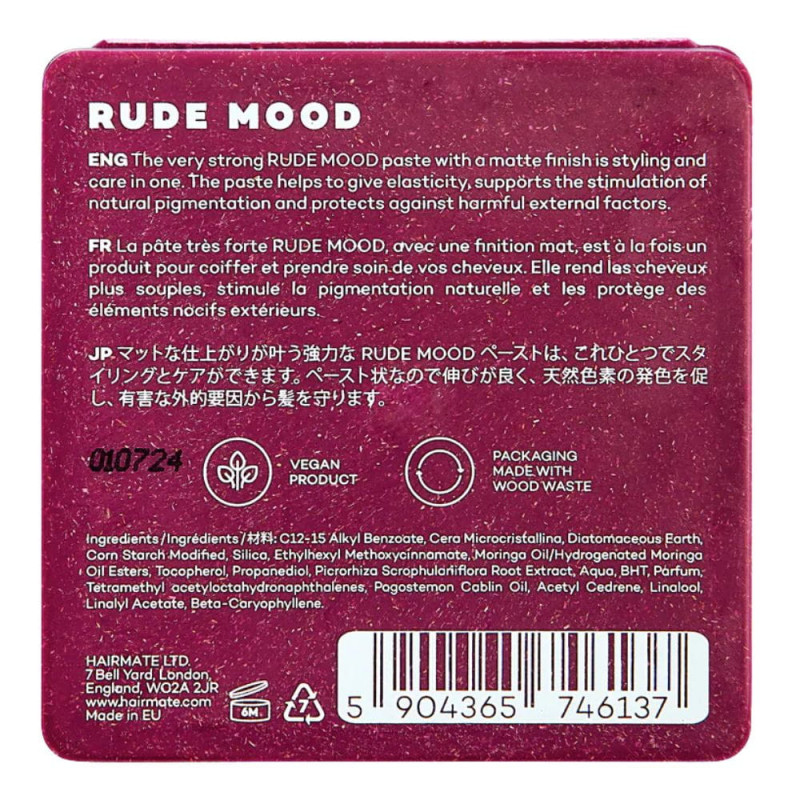 Rude Mood Very Firm Matte Paste - 75 g